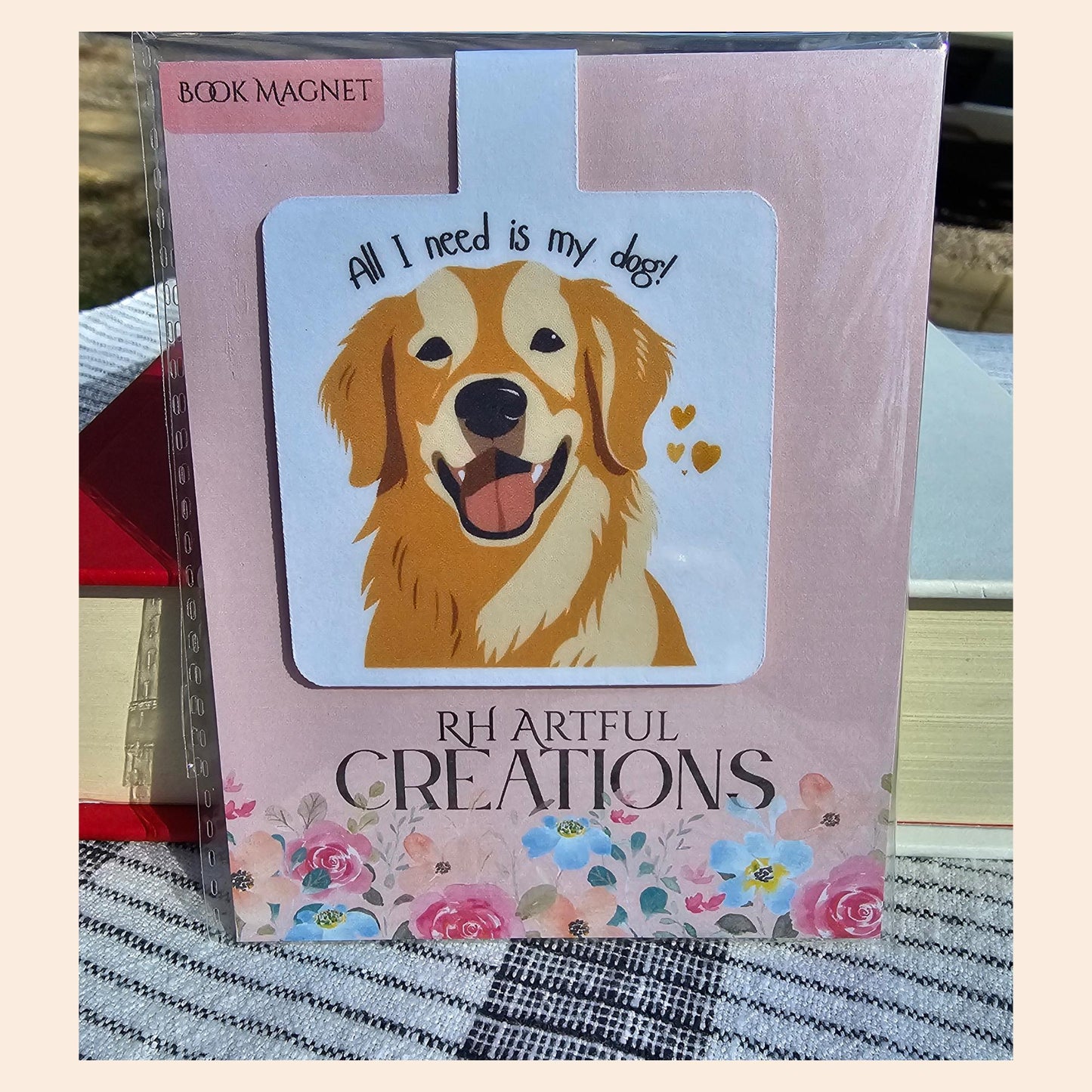 Coffee, Books & Paws  Dog-Themed Magnetic Bookmarks