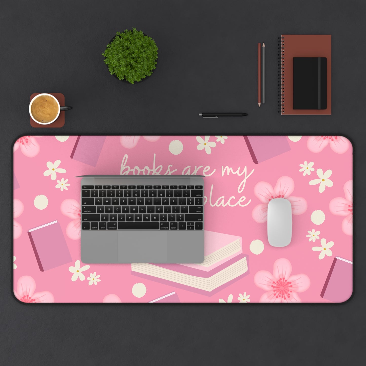 Books Are My Happy Place, Mouse Pad/ Desk Mat
