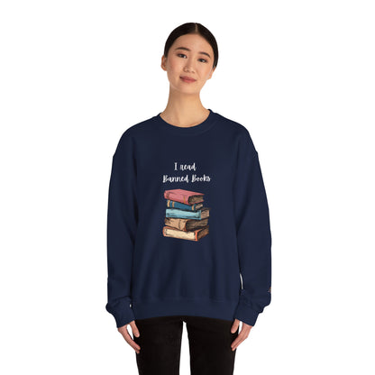 “I Read Banned Books” Unisex Crewneck Sweatshirt (More Colors)