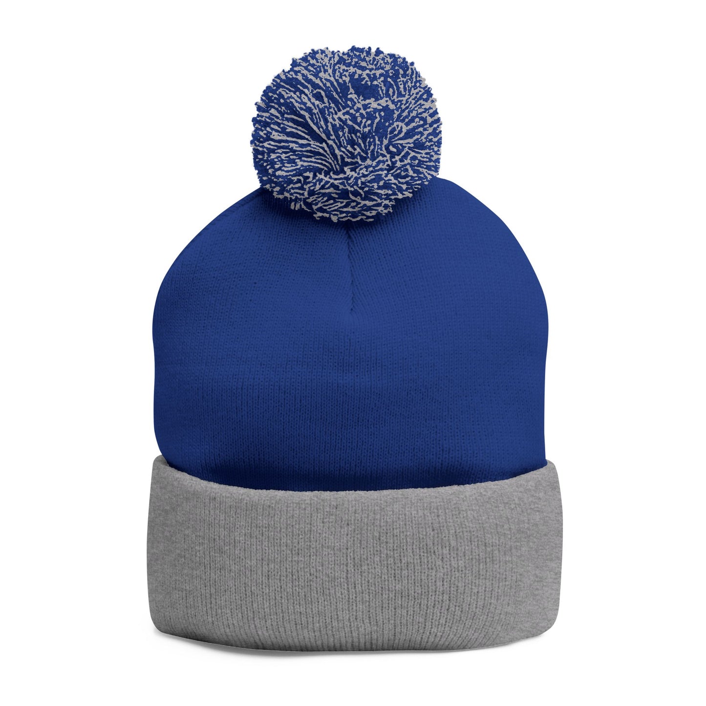 STMA White writing Winter Hat Pom-Pom Knit Cap (Embroidery)