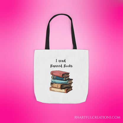 I read Banned Books Canvas Tote Bag, 5-Color Straps