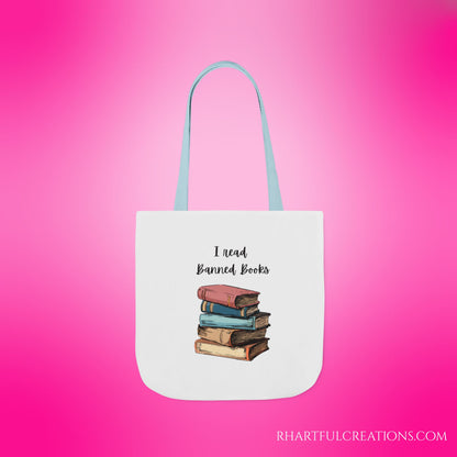 I read Banned Books Canvas Tote Bag, 5-Color Straps