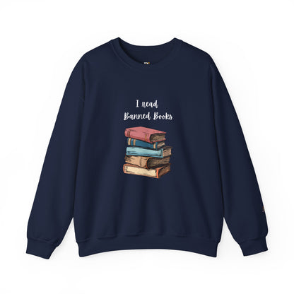 “I Read Banned Books” Unisex Crewneck Sweatshirt (More Colors)