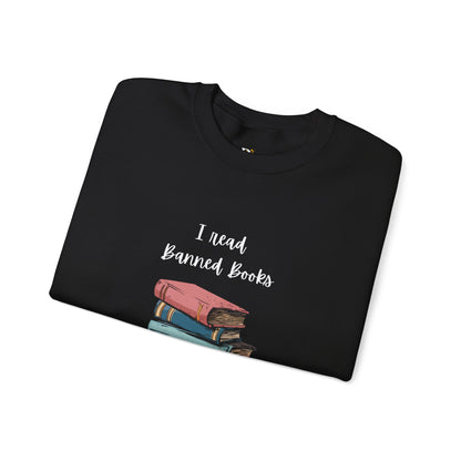 “I Read Banned Books” Unisex Crewneck Sweatshirt (More Colors)