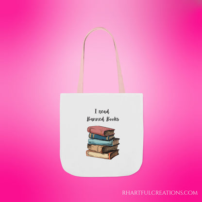 I read Banned Books Canvas Tote Bag, 5-Color Straps