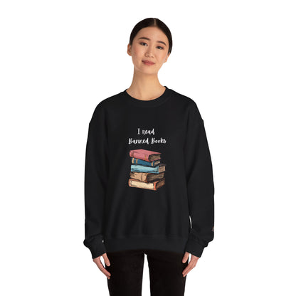 “I Read Banned Books” Unisex Crewneck Sweatshirt (More Colors)