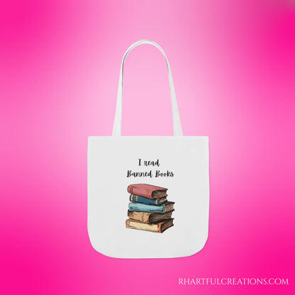 I read Banned Books Canvas Tote Bag, 5-Color Straps