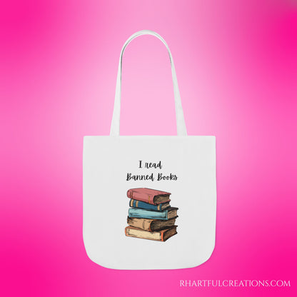 I read Banned Books Canvas Tote Bag, 5-Color Straps