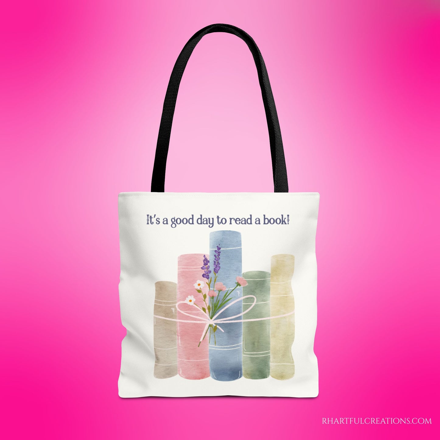 Book Lover Tote Bag, Floral Reading Bag, Cute Literary Gift for Readers