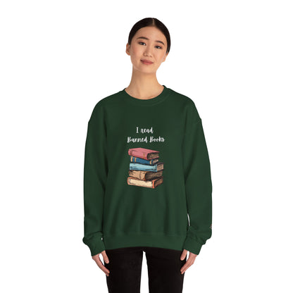 “I Read Banned Books” Unisex Crewneck Sweatshirt (More Colors)