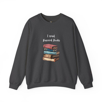 “I Read Banned Books” Unisex Crewneck Sweatshirt (More Colors)