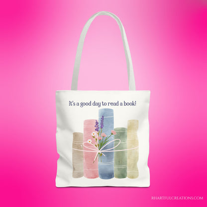 Book Lover Tote Bag, Floral Reading Bag, Cute Literary Gift for Readers