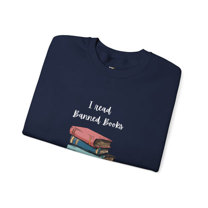 “I Read Banned Books” Unisex Crewneck Sweatshirt (More Colors)