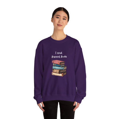 “I Read Banned Books” Unisex Crewneck Sweatshirt (More Colors)