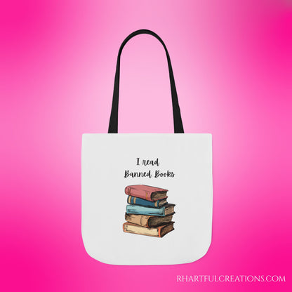 I read Banned Books Canvas Tote Bag, 5-Color Straps