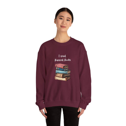 “I Read Banned Books” Unisex Crewneck Sweatshirt (More Colors)