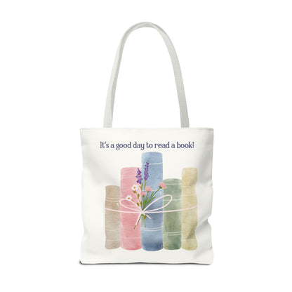 Book Lover Tote Bag, Floral Reading Bag, Cute Literary Gift for Readers