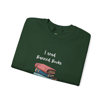“I Read Banned Books” Unisex Crewneck Sweatshirt (More Colors)