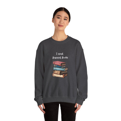 “I Read Banned Books” Unisex Crewneck Sweatshirt (More Colors)