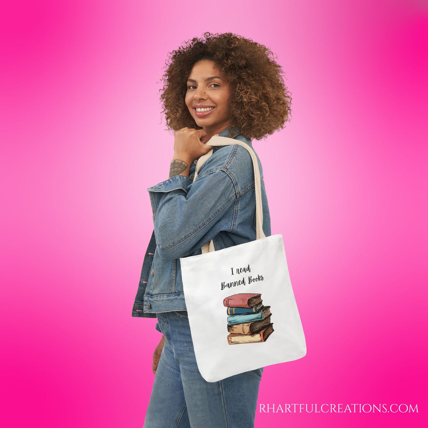 I read Banned Books Canvas Tote Bag, 5-Color Straps