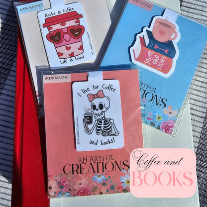 Coffee & Books Magnetic Bookmarks