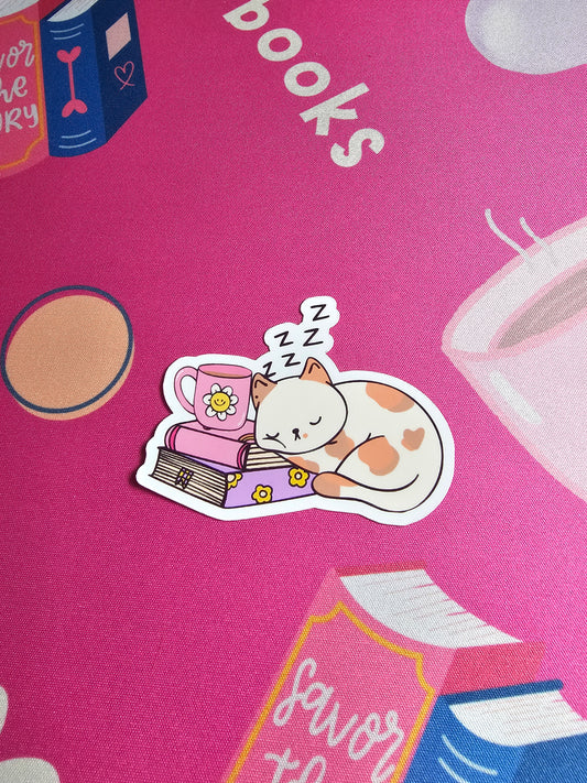 “Cat Nap &amp; Coffee” – Sticker