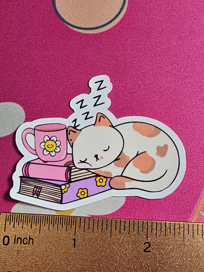 “Cat Nap &amp; Coffee” – Sticker
