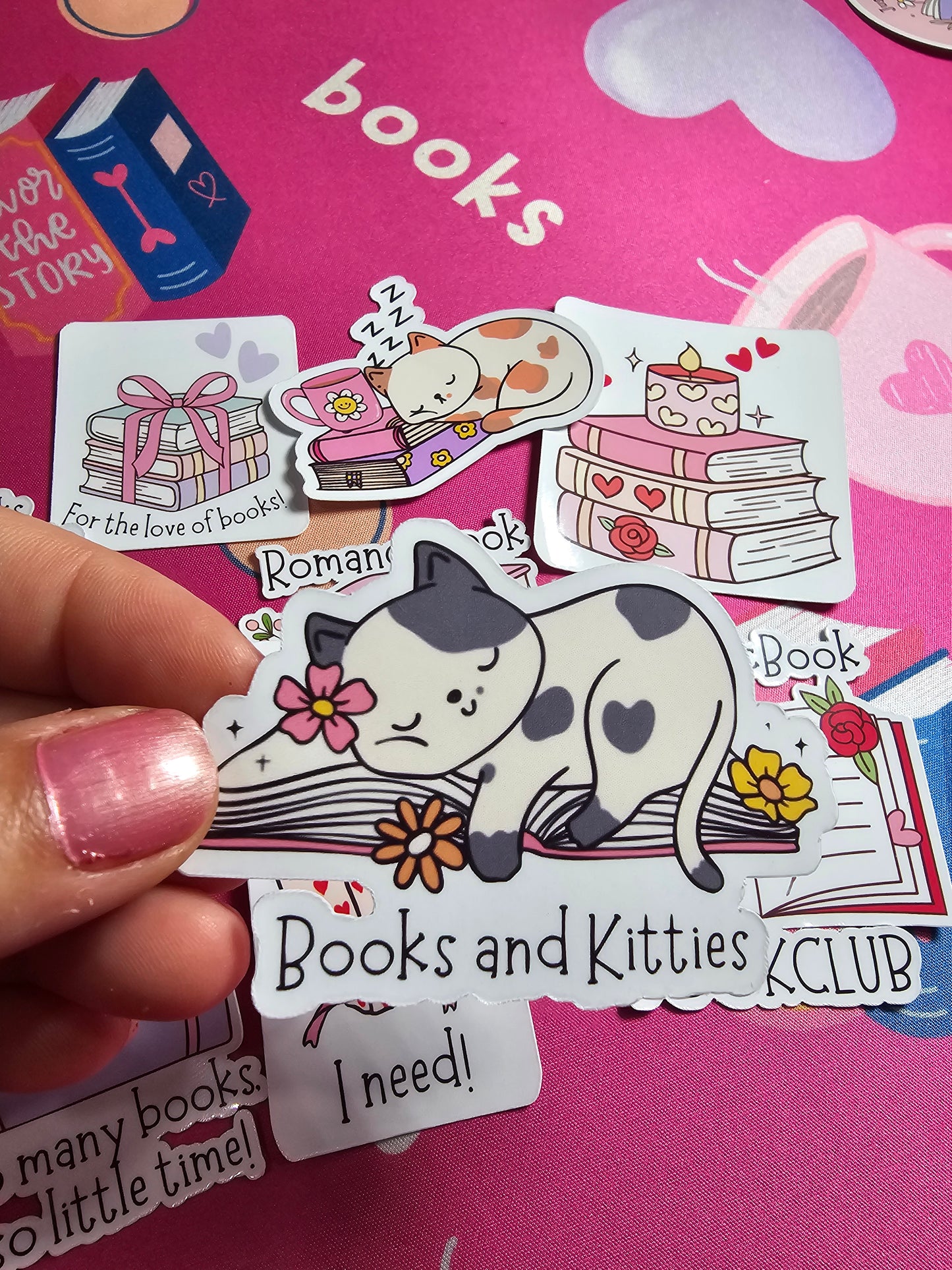 “Books and Kitties” – Sticker