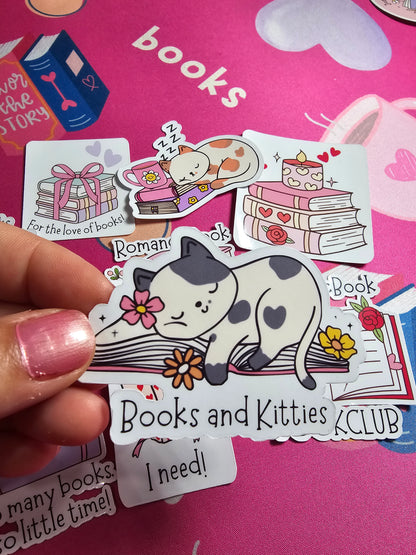“Books and Kitties” – Sticker