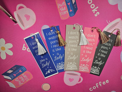 Classy Bookmarker, Quirky Book Marker, Reading Accessories, Funny Bookmark, Gift Idea, Don't Watch Porn, Read It Like Lady, Glossy Finished