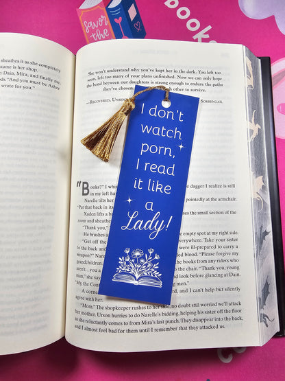 Classy Bookmarker, Quirky Book Marker, Reading Accessories, Funny Bookmark, Gift Idea, Don't Watch Porn, Read It Like Lady, Glossy Finished
