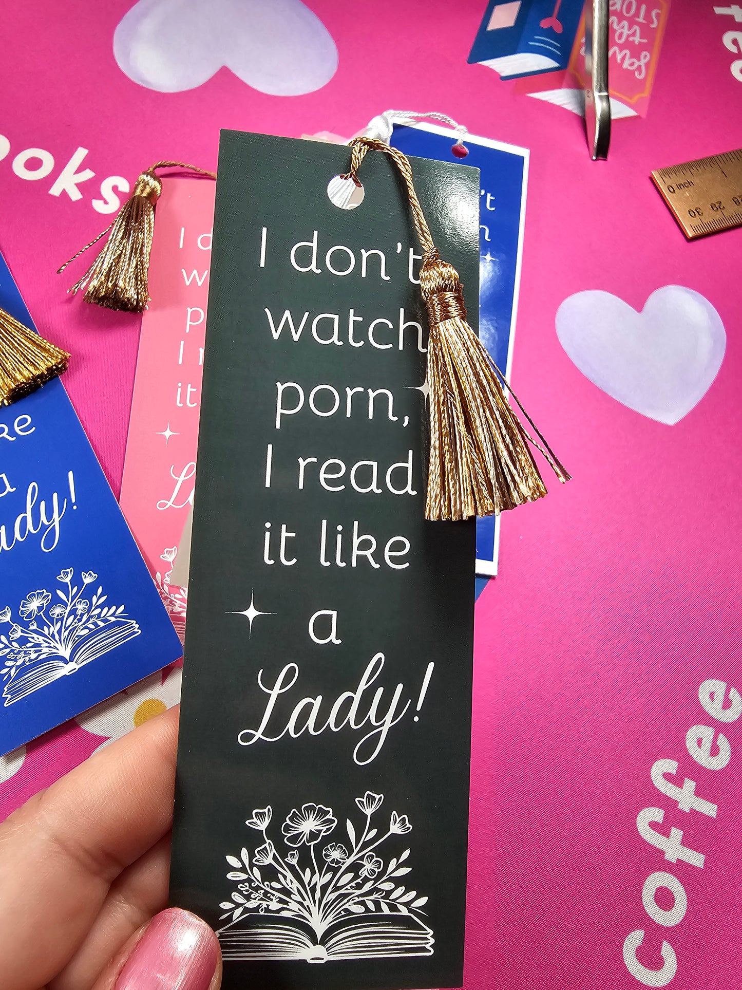 Classy Bookmarker, Quirky Book Marker, Reading Accessories, Funny Bookmark, Gift Idea, Don't Watch Porn, Read It Like Lady, Glossy Finished