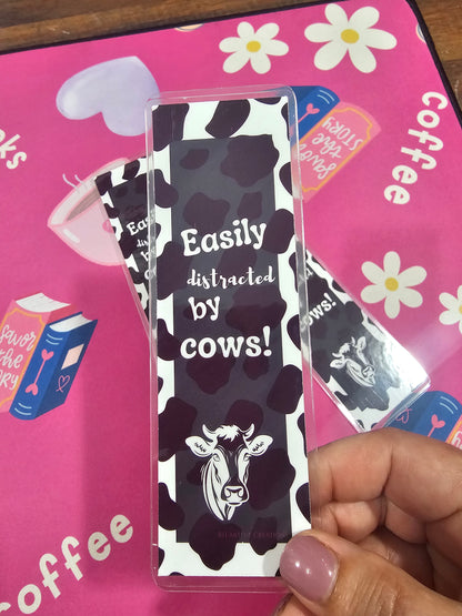 Cow Bookmark Easily distracted by COWS! 2 x 6 Handmade