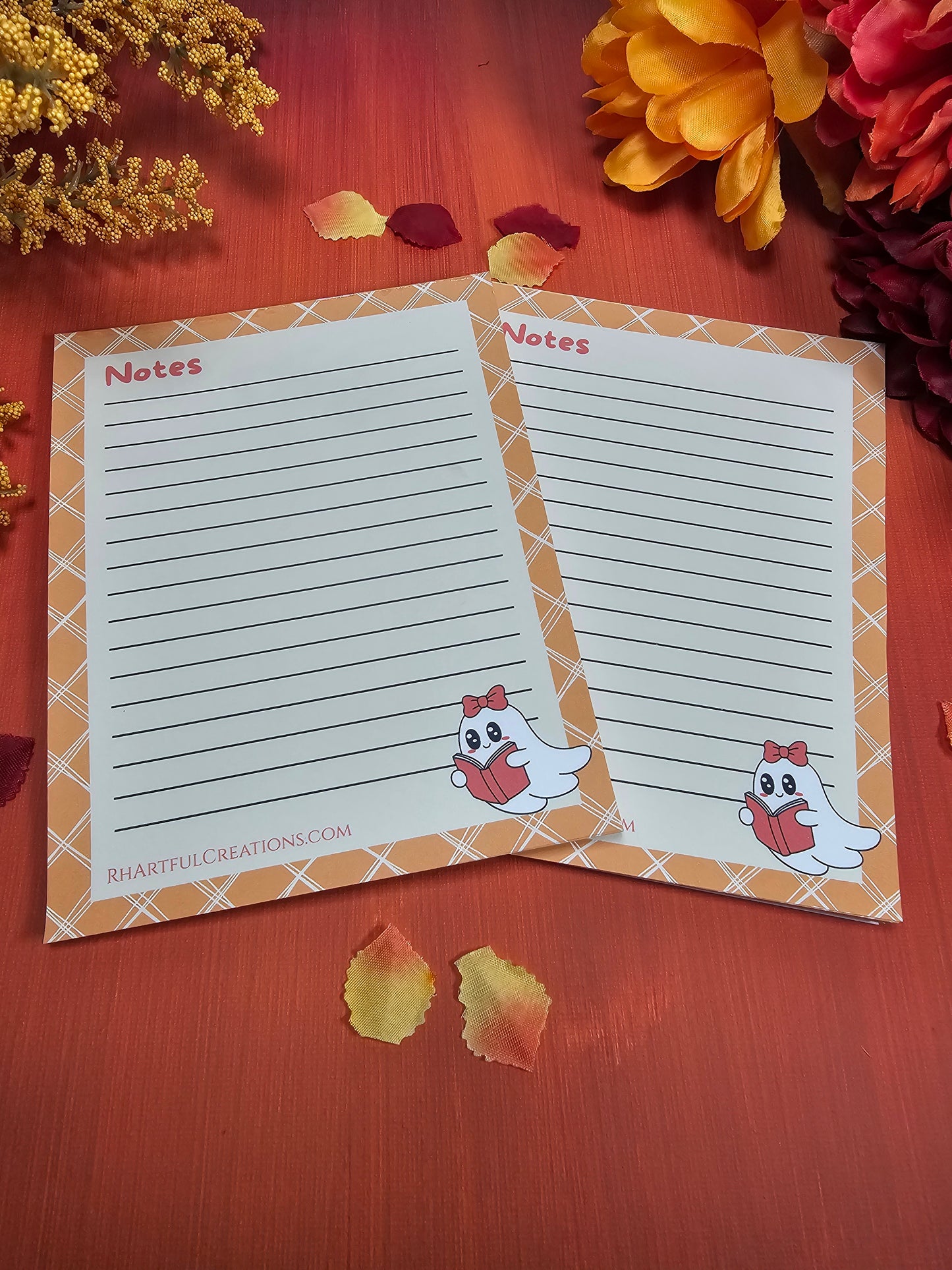 Boo-kworm Ghost Notepad – Cute Fall Bookish Stationery (25 or 50 Pages)