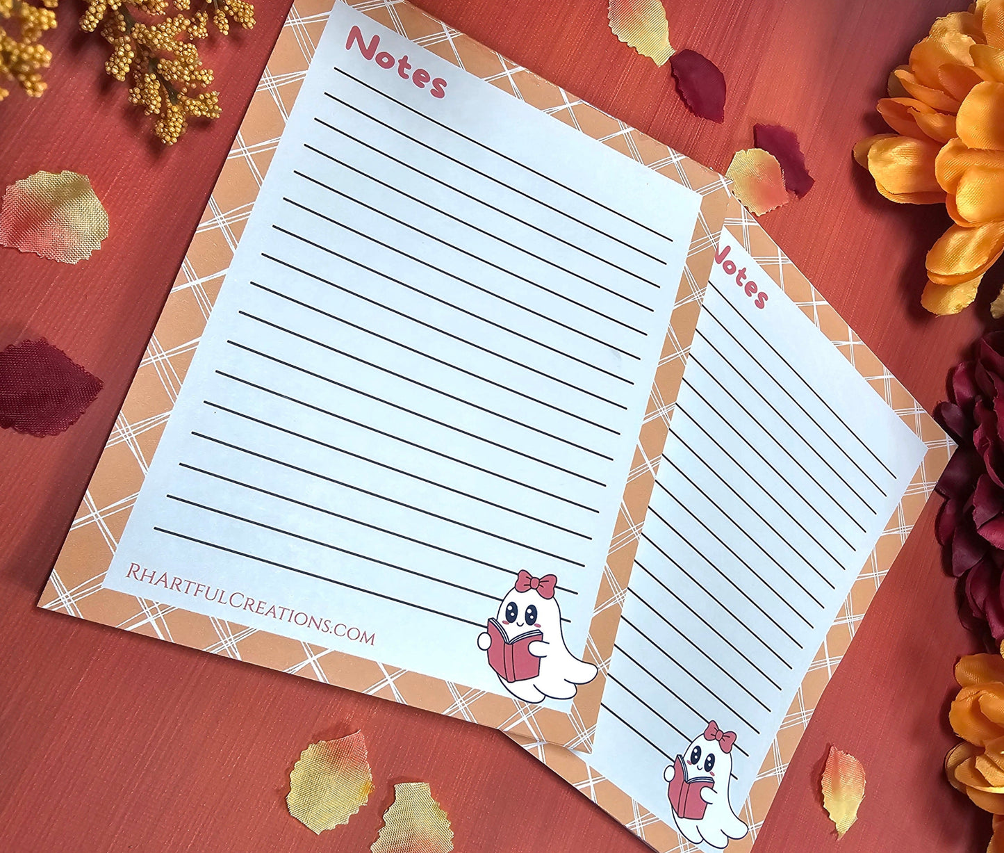 Boo-kworm Ghost Notepad – Cute Fall Bookish Stationery (25 or 50 Pages)