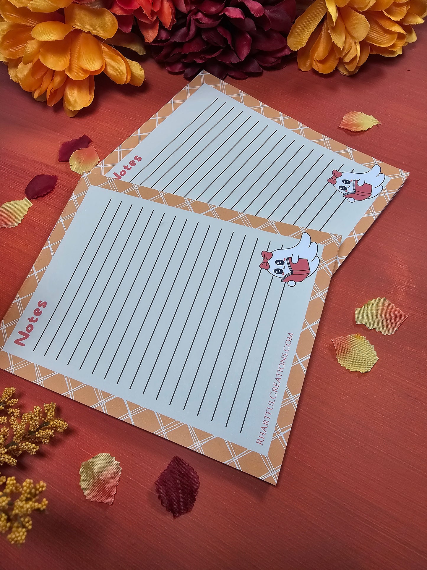 Boo-kworm Ghost Notepad – Cute Fall Bookish Stationery (25 or 50 Pages)