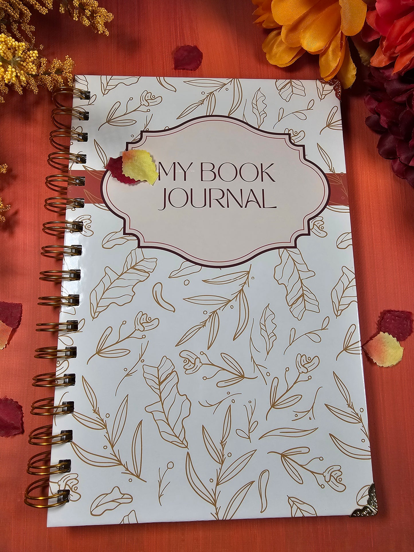 Fall Themed Book 100 Book Review Journal Hardcover