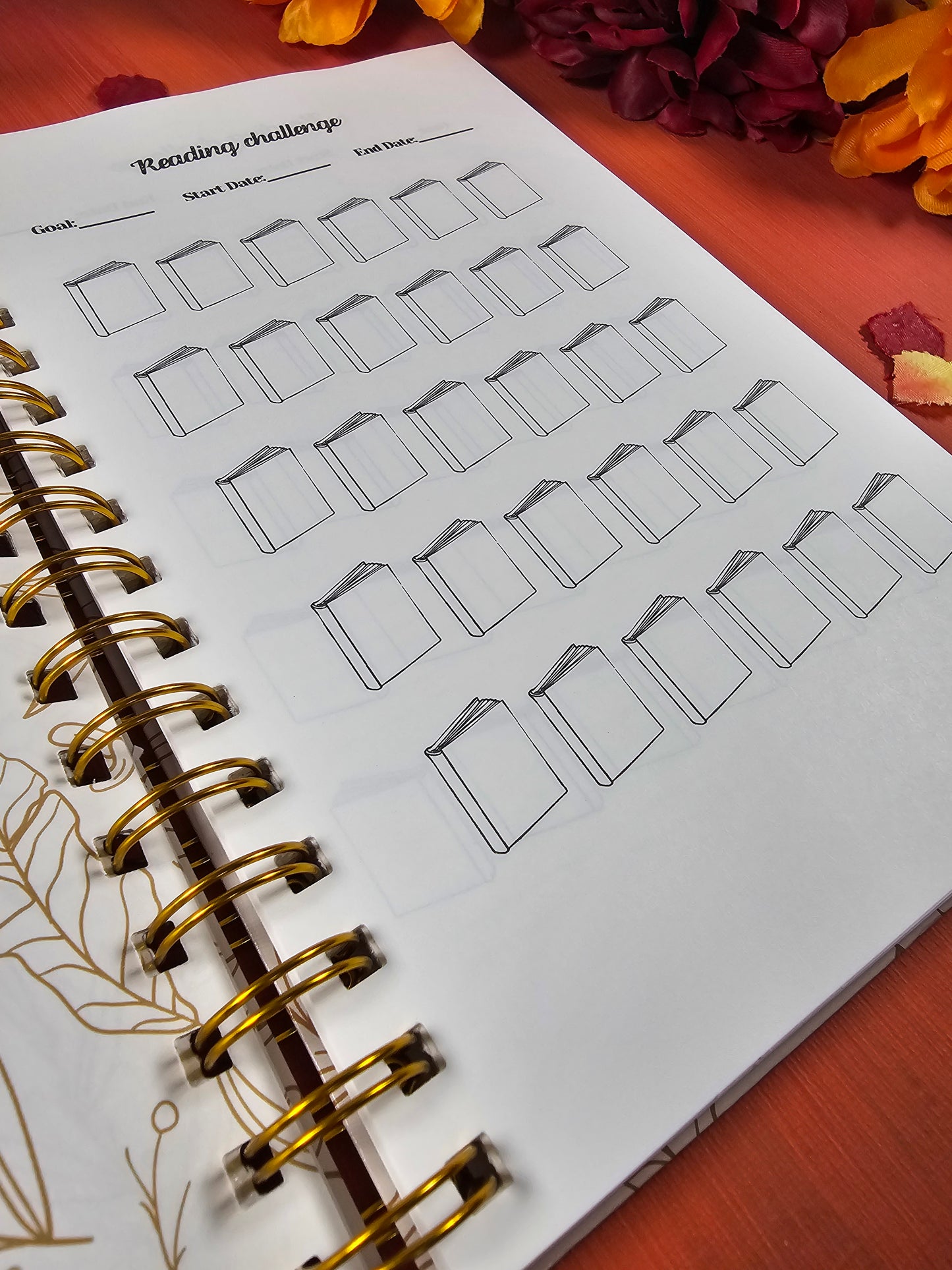 Fall Themed Book 100 Book Review Journal Hardcover