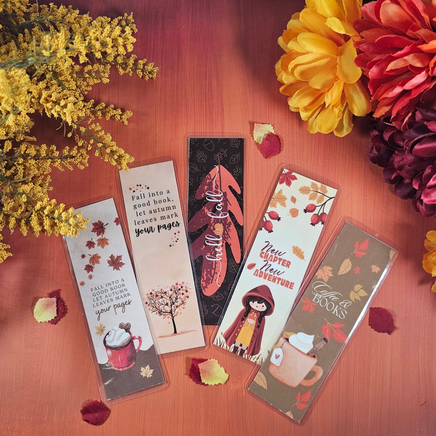 Fall Bookmarkers, Cozy Book Lover Two-side Laminated