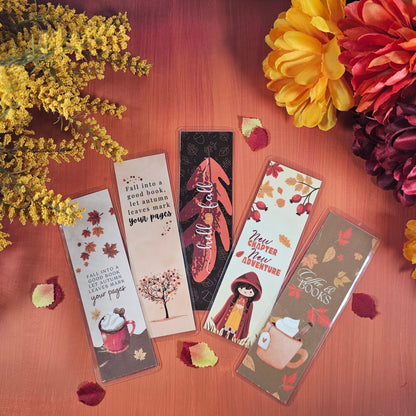 Fall Bookmarkers, Cozy Book Lover Two-side Laminated