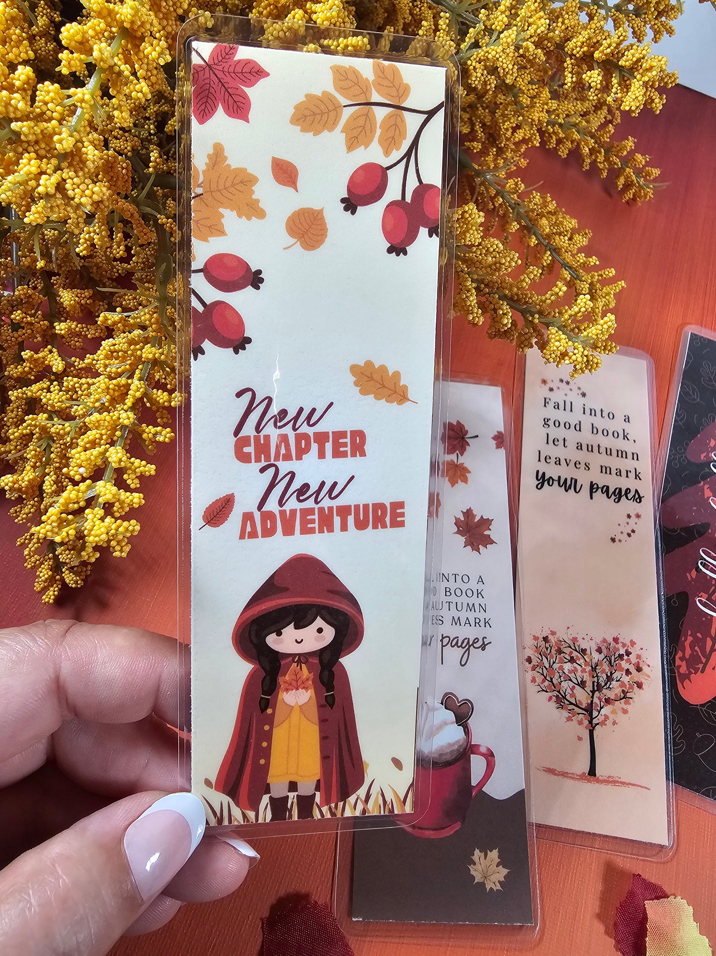 Fall Bookmarkers, Cozy Book Lover Two-side Laminated