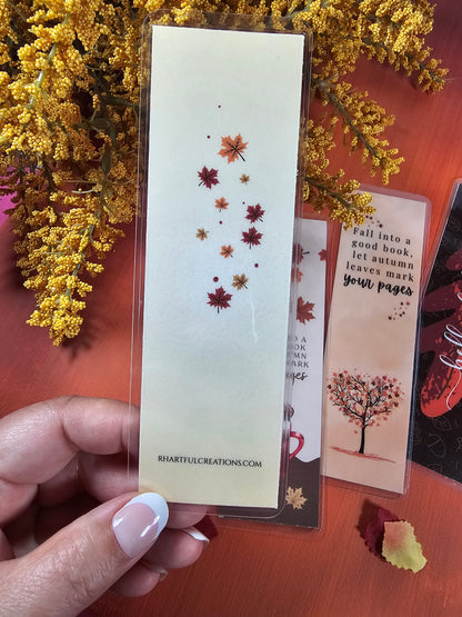 Fall Bookmarkers, Cozy Book Lover Two-side Laminated