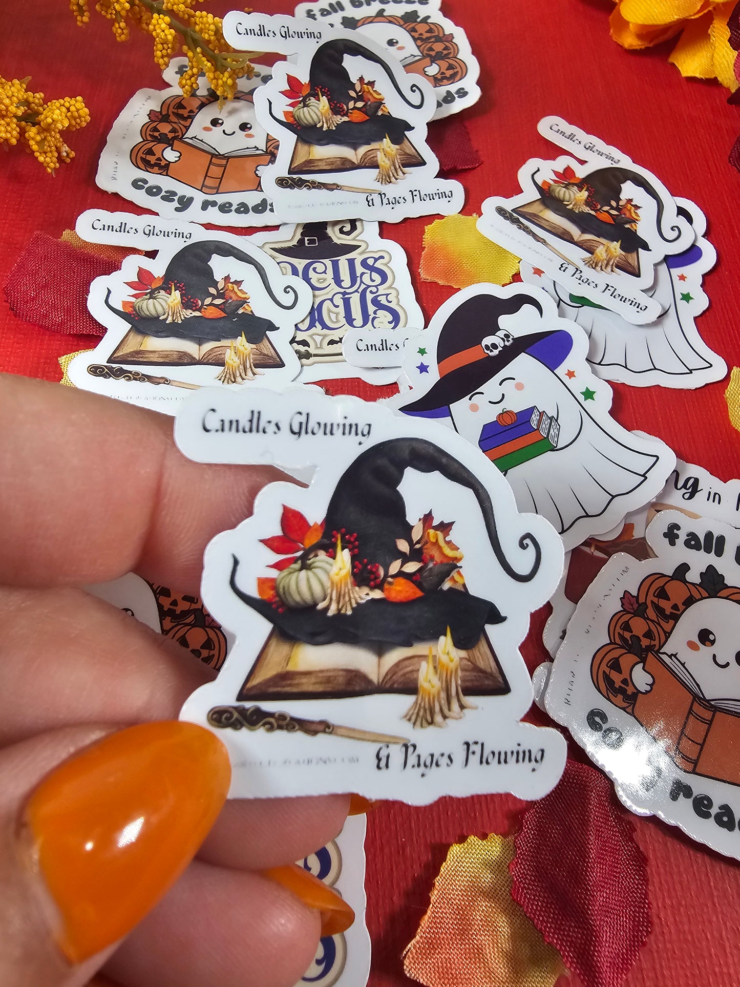 Bookish Fall Sticker, Cozy Autumn Reading Stickers for Laptops, Water Bottles & Journals