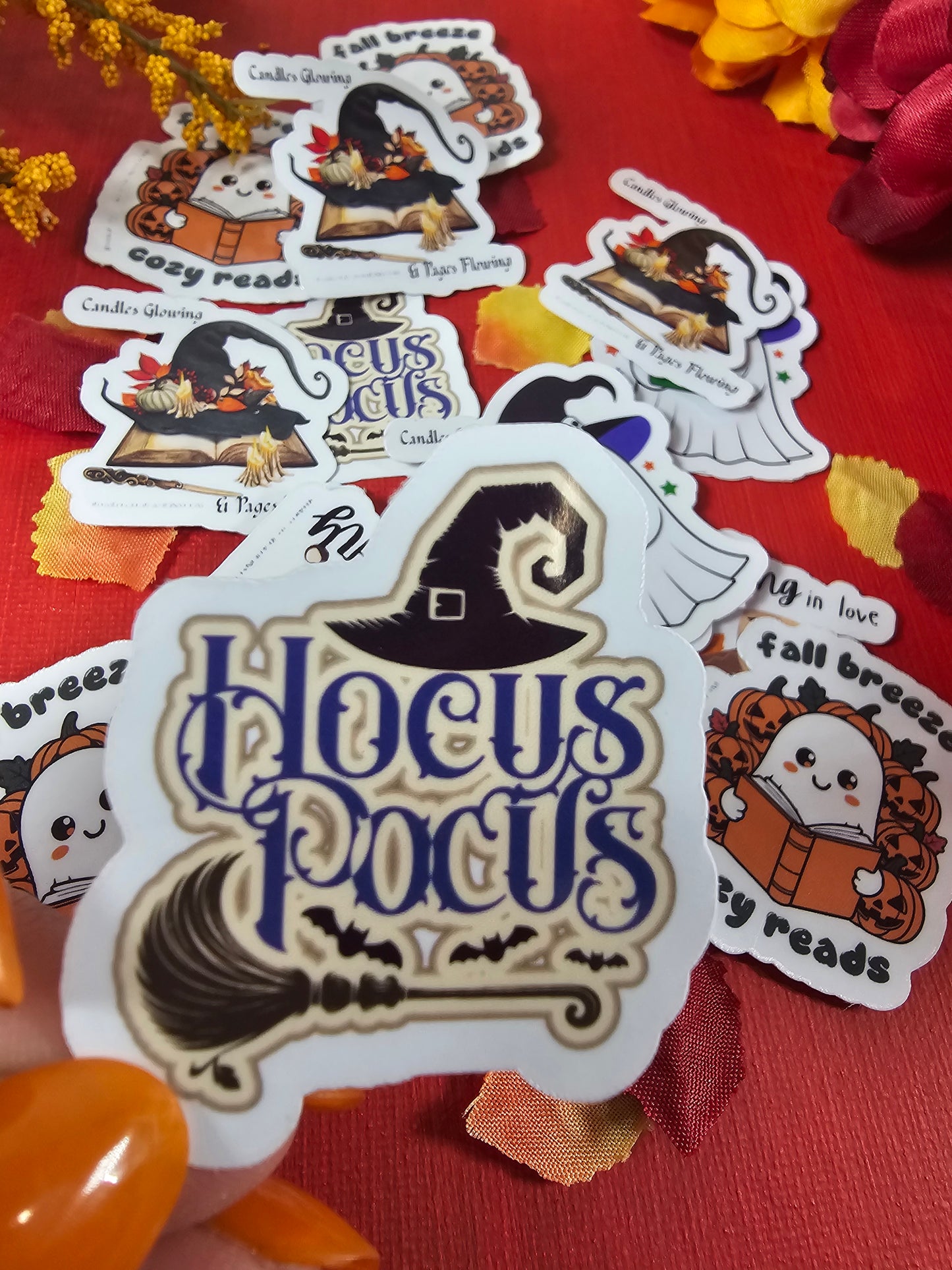 Bookish Fall Sticker, Cozy Autumn Reading Stickers for Laptops, Water Bottles & Journals