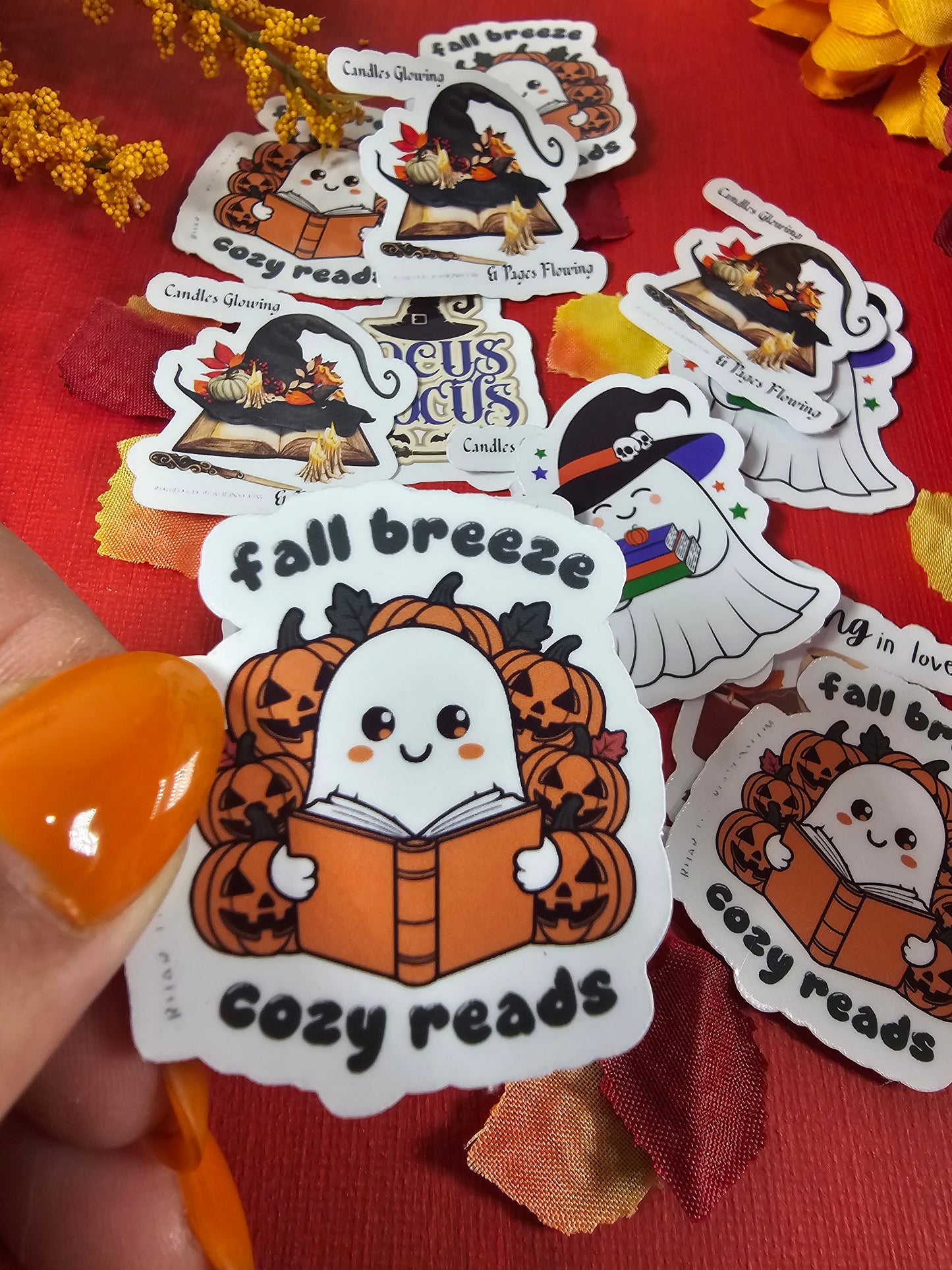 Bookish Fall Sticker, Cozy Autumn Reading Stickers for Laptops, Water Bottles & Journals