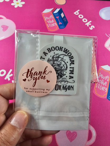 I am not a Book-worm, I am a Book - Dragon Simple Style Magnetic Bookmark
