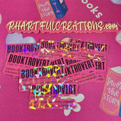 Pink bookmarks with 'Booktrotter Creations' branding on a pink background