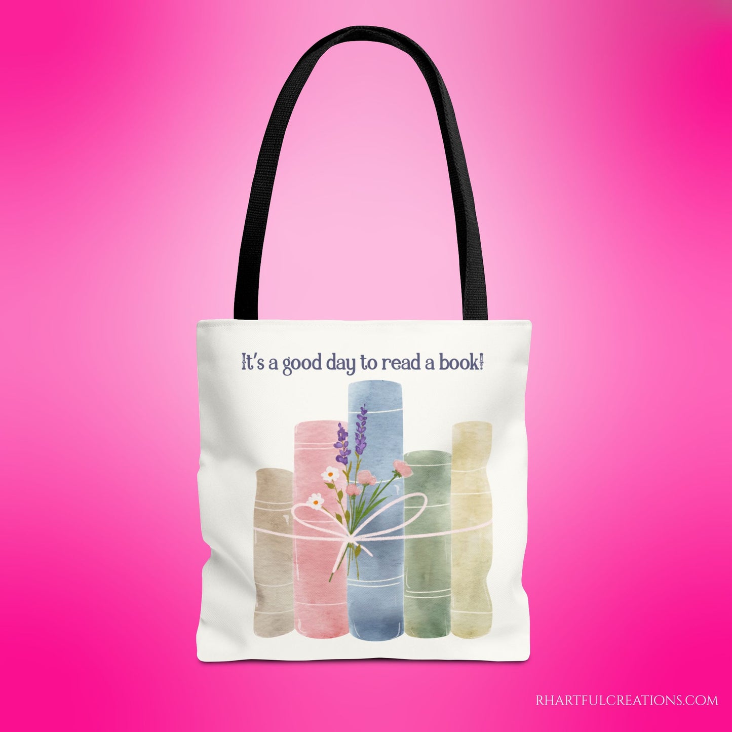 Book Lover Tote Bag, Floral Reading Bag, Cute Literary Gift for Readers