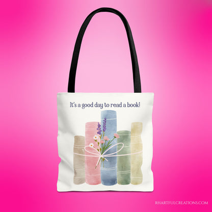 Book Lover Tote Bag, Floral Reading Bag, Cute Literary Gift for Readers