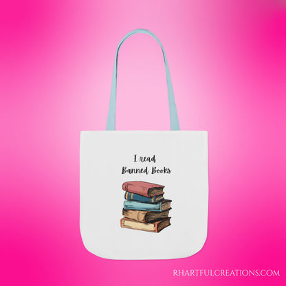 I read Banned Books Canvas Tote Bag, 5-Color Straps